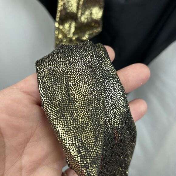 OMG Miami Swimwear Black Swimsuit Size Large Metallic Gold Tie Backs Revealing - Picture 10 of 11